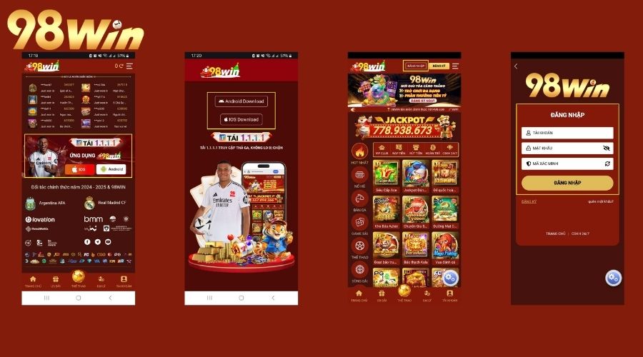 Đăng nhập 98WIN qua app