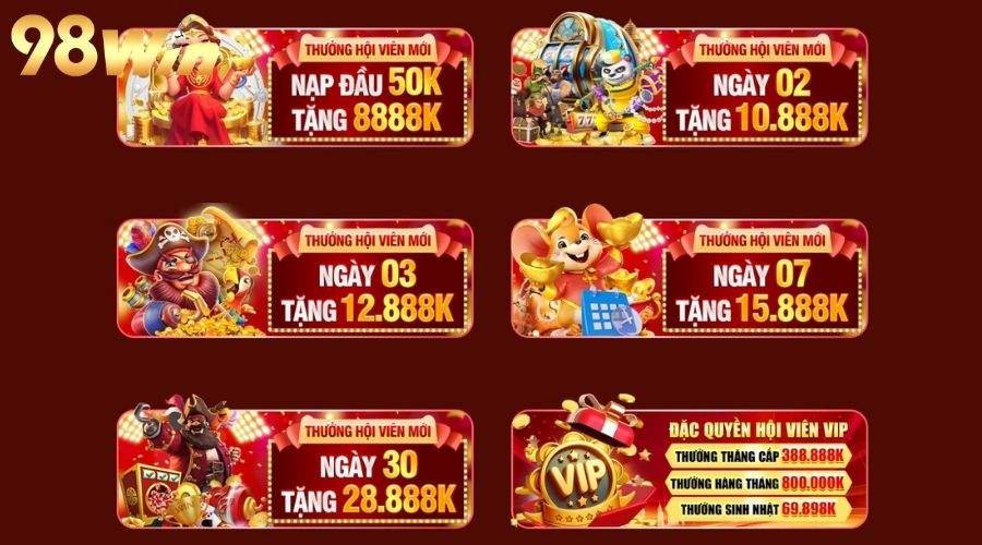 Khuyến mãi tại 98WIN dành cho tân binh