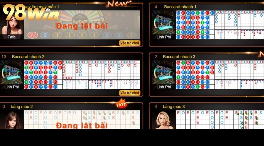 Live Casino 98WIN cung cấp đa dạng trò chơi hấp dẫn