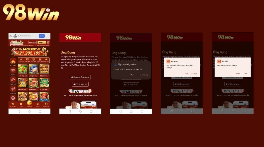 Tải app 98WIN về điện thoại Android khá đơn giản